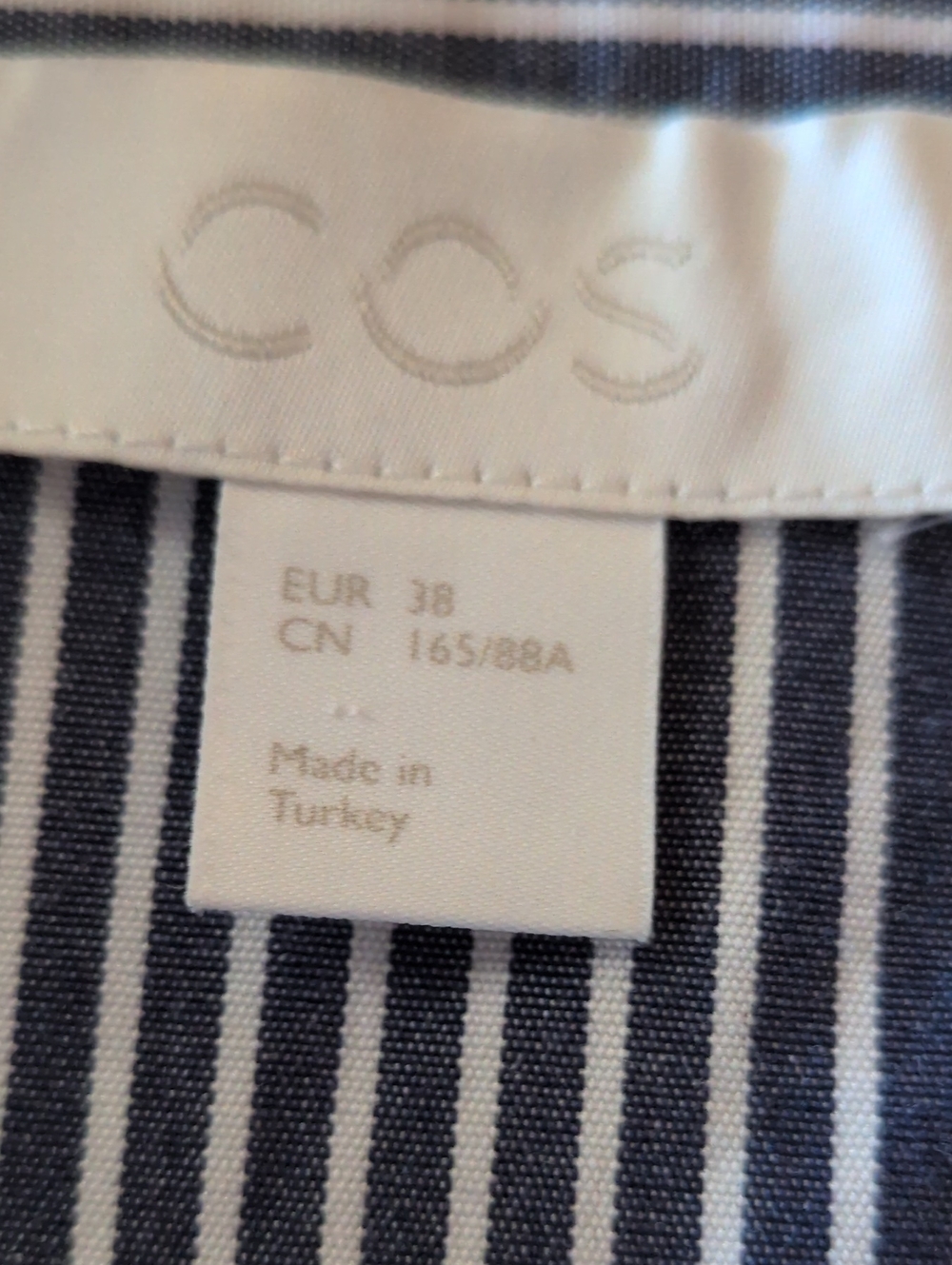 COS Striped Collared Shirt Dress Blue White Size 38 US Medium Button Down Cotton - Picture 7 of 11